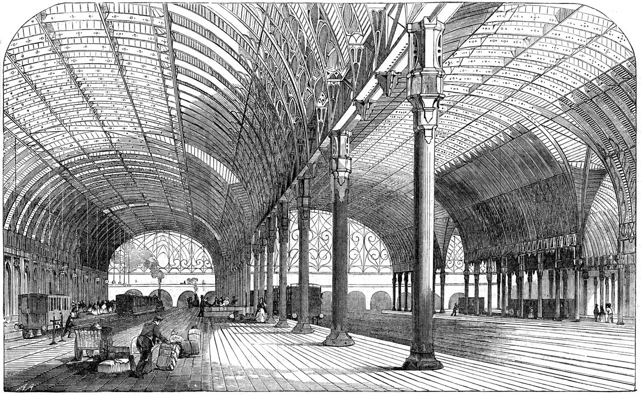 Paddington Station, Londonterminalen för Great Western Railway, 1854 av Unbekannt