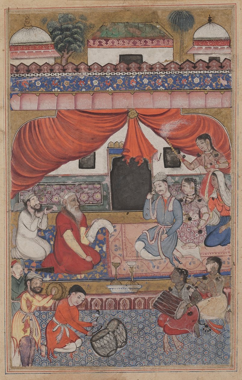 Sida från Tales of a Parrot Tuti-nama: Trettiotredje natten: Förberedelser för äktenskapet..., ca. 156 av Unbekannt