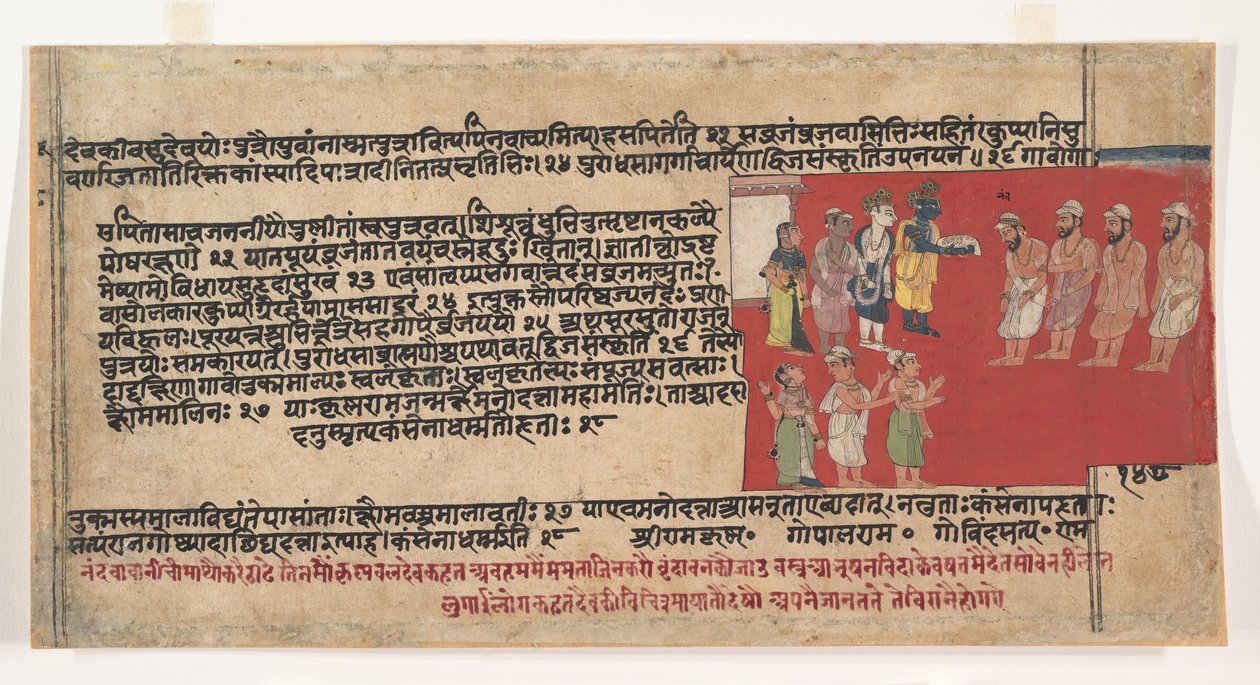 Sida från en Dispersed Bhagavata Purana Ancient Stories of Lord Vishnu, ca. 1630-50. av Unbekannt