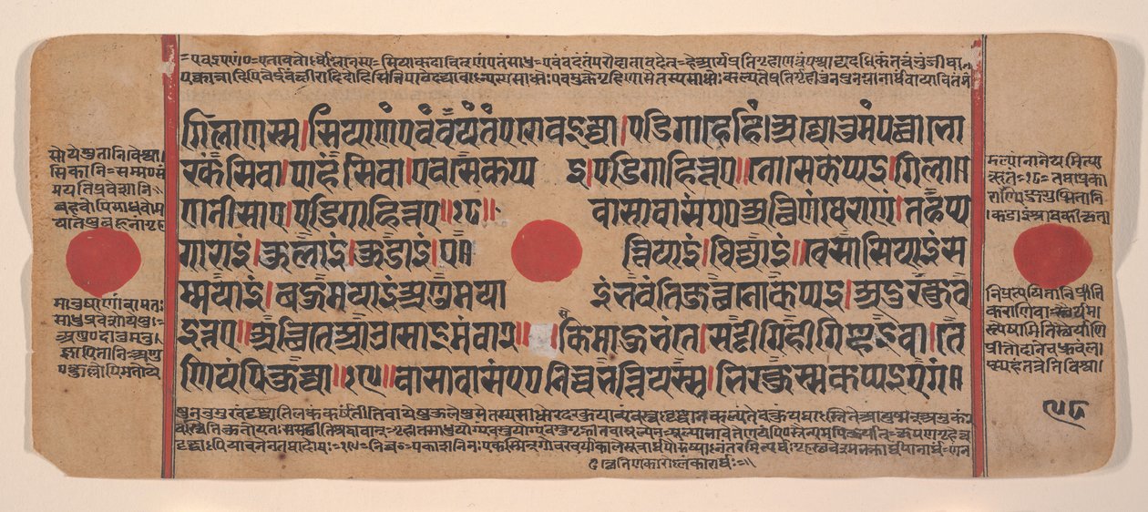 Sida från en Dispersed Kalpa Sutra Jain Book of Rituals, 1400-talet. av Unbekannt