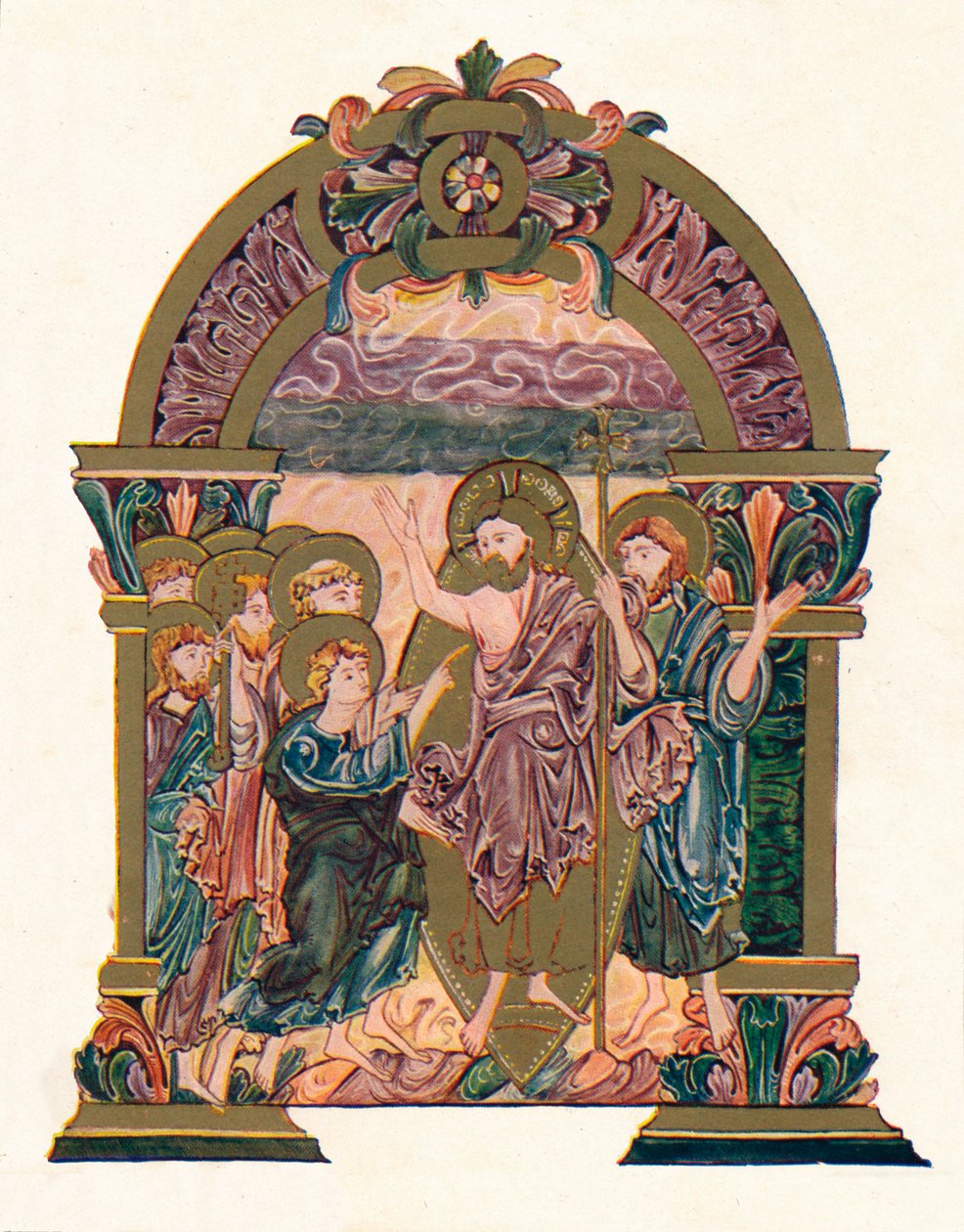 Sida från Benedictional of St. Ethelwold, c970, 1902 av Unbekannt