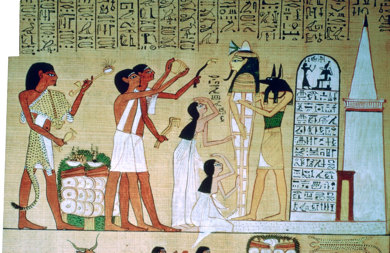 Sida från Book of the Dead of Hunefer, från Thebe, Egypten, 19:e dynastin, c1300 f.Kr. av Unbekannt