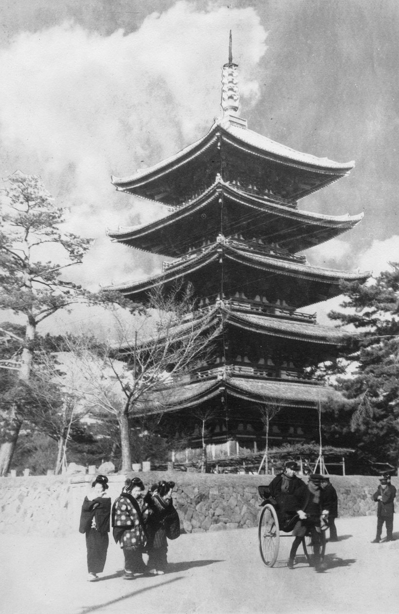 Pagoda, Nara, Japan, sent 1800-tal eller tidigt 1900-tal av Unbekannt