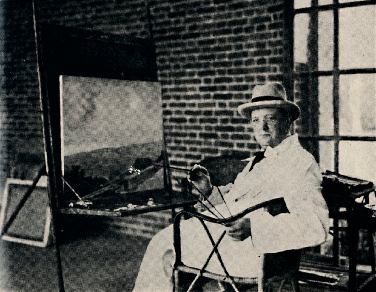 Painter in Oils - Churchill as an Artist, c1920-talet, 1945. av Unbekannt