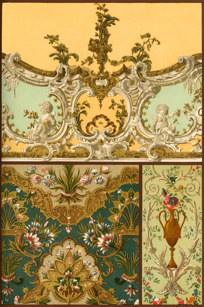 Måleri, lädertapeter, stuckaturer, Frankrike och Tyskland, 1600- och 1700-talen, 1898. av Unbekannt