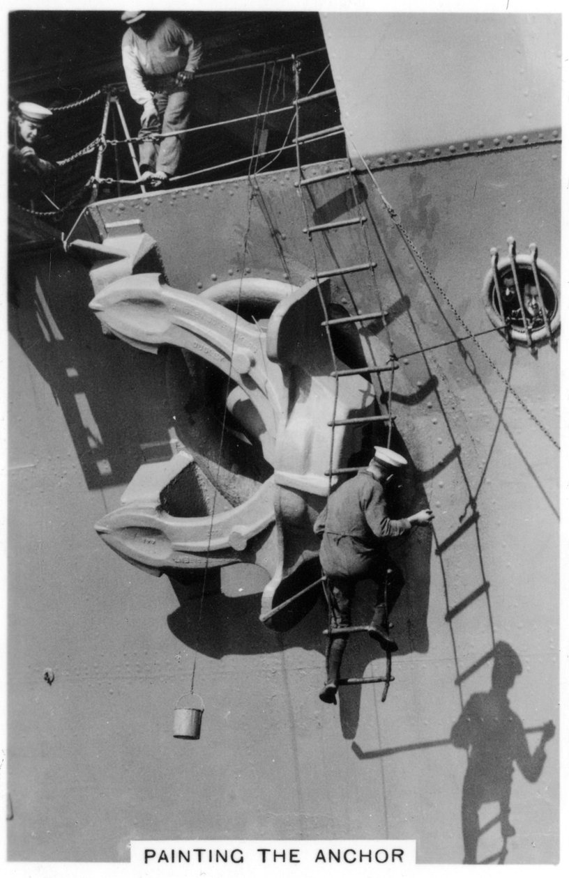 Målning av ankaret på hangarfartyget HMS Courageous, 1937 av Unbekannt