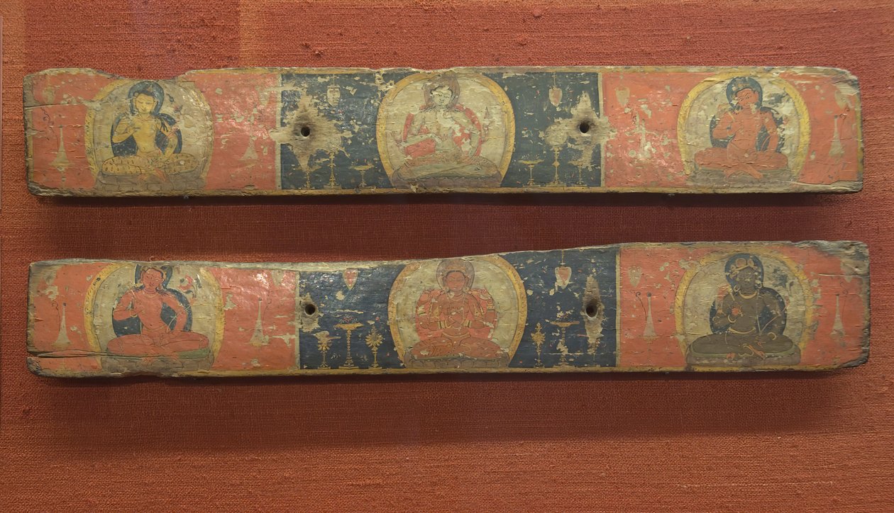 Par manuskriptomslag: Prajnaparamita flankerad av Bodhisattvas ovanför...1100-talet. av Unbekannt