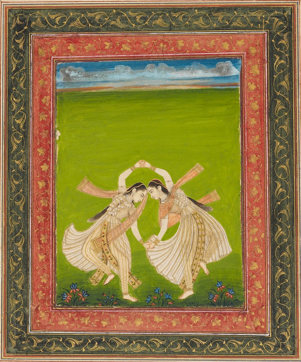 Ett par flickor som spelar phugadi, 1700-tal av Unbekannt