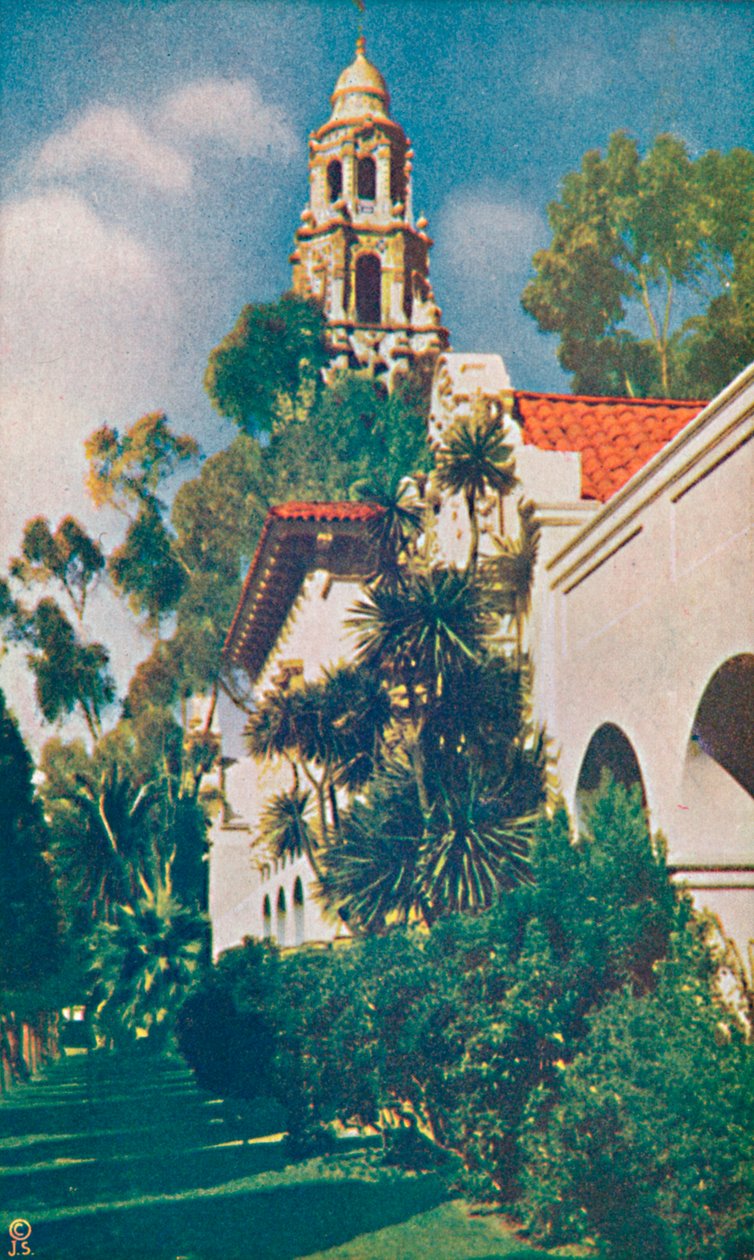 Palace of Science och California Tower, c1935 av Unbekannt