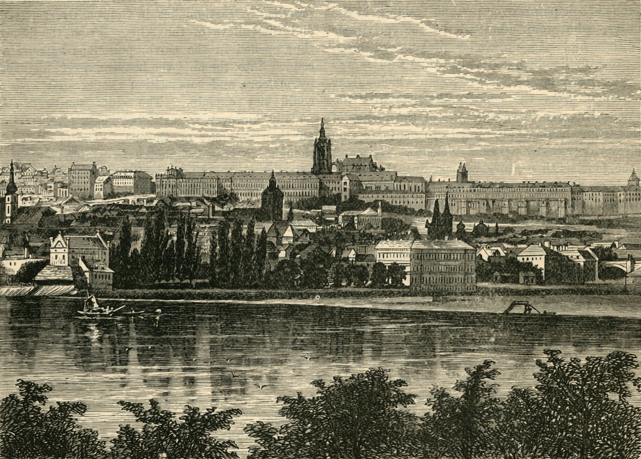 Palace of the Bohemian Kings and Cathedral of Hradschin, Prag, 1890. av Unbekannt
