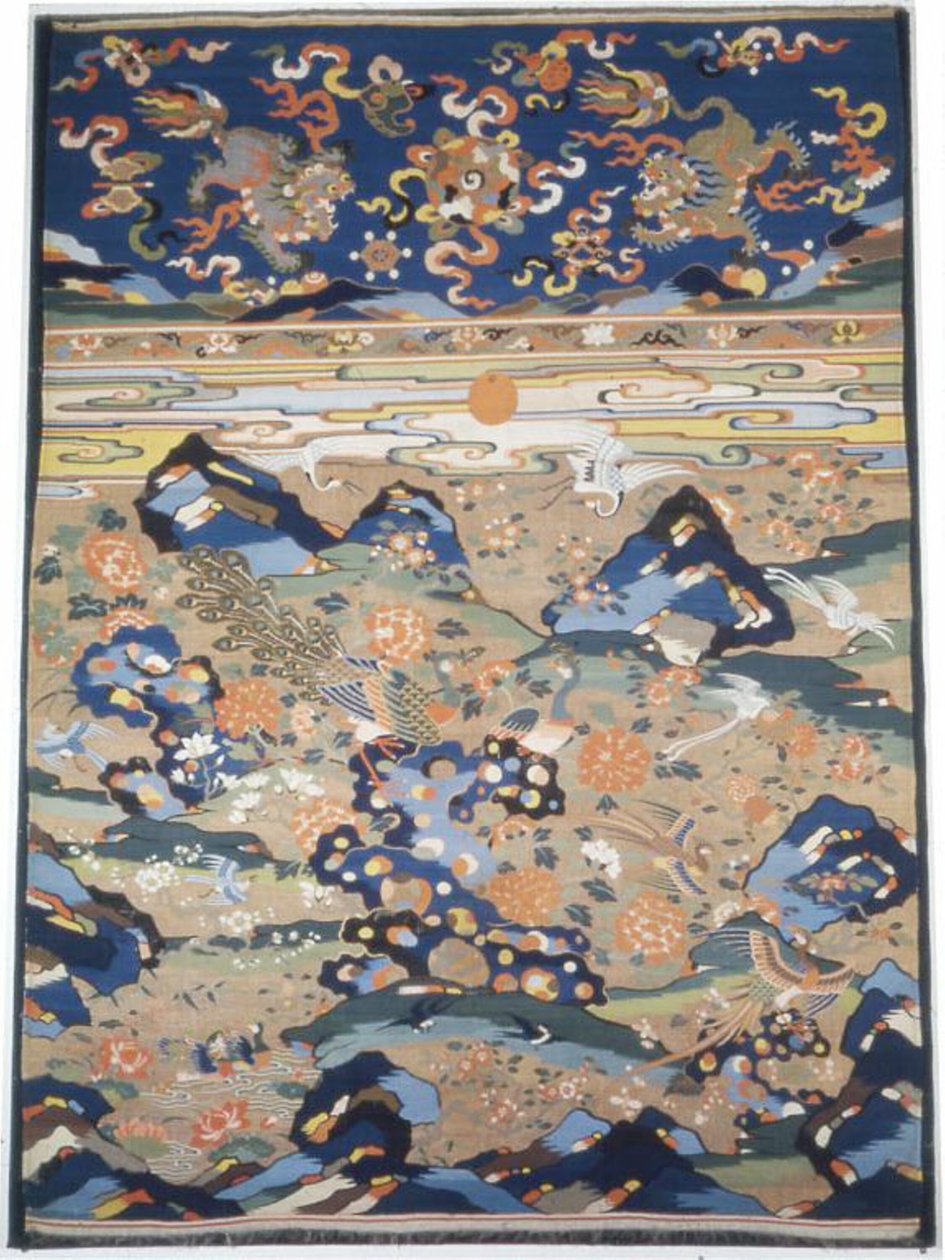 Panelmöbleringstyg, Kina, Late-Ming-dynastin 1368-1644Qing-dynastin 1644-1911... av Unbekannt