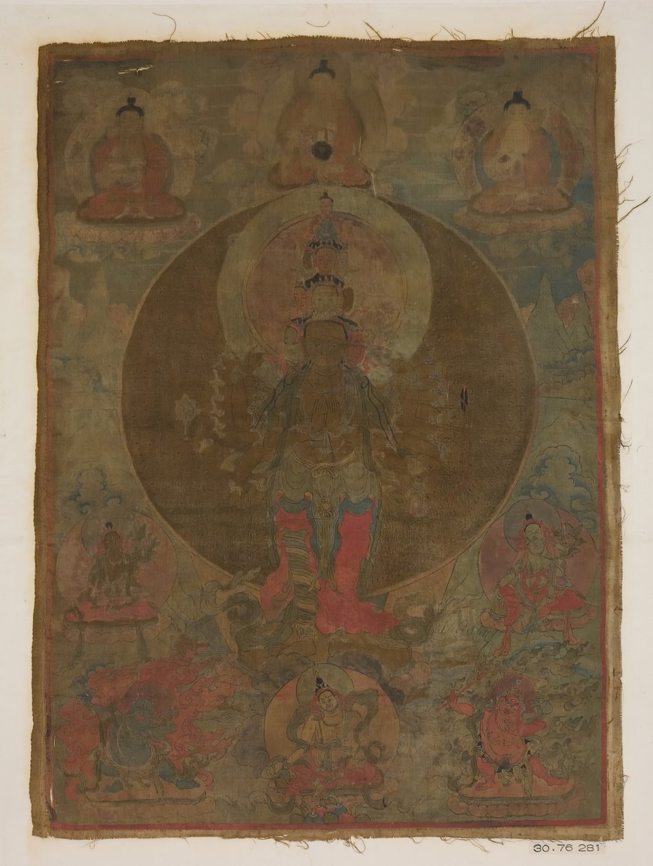 Panel från Painting of a Thousand-Armed Guanyin, datum okänt. av Unbekannt