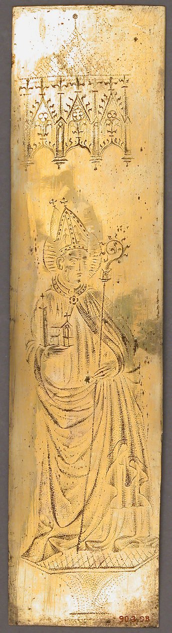 Panel från en triptyk med biskop Saint, tysk, mitten av 1400-talet. av Unbekannt