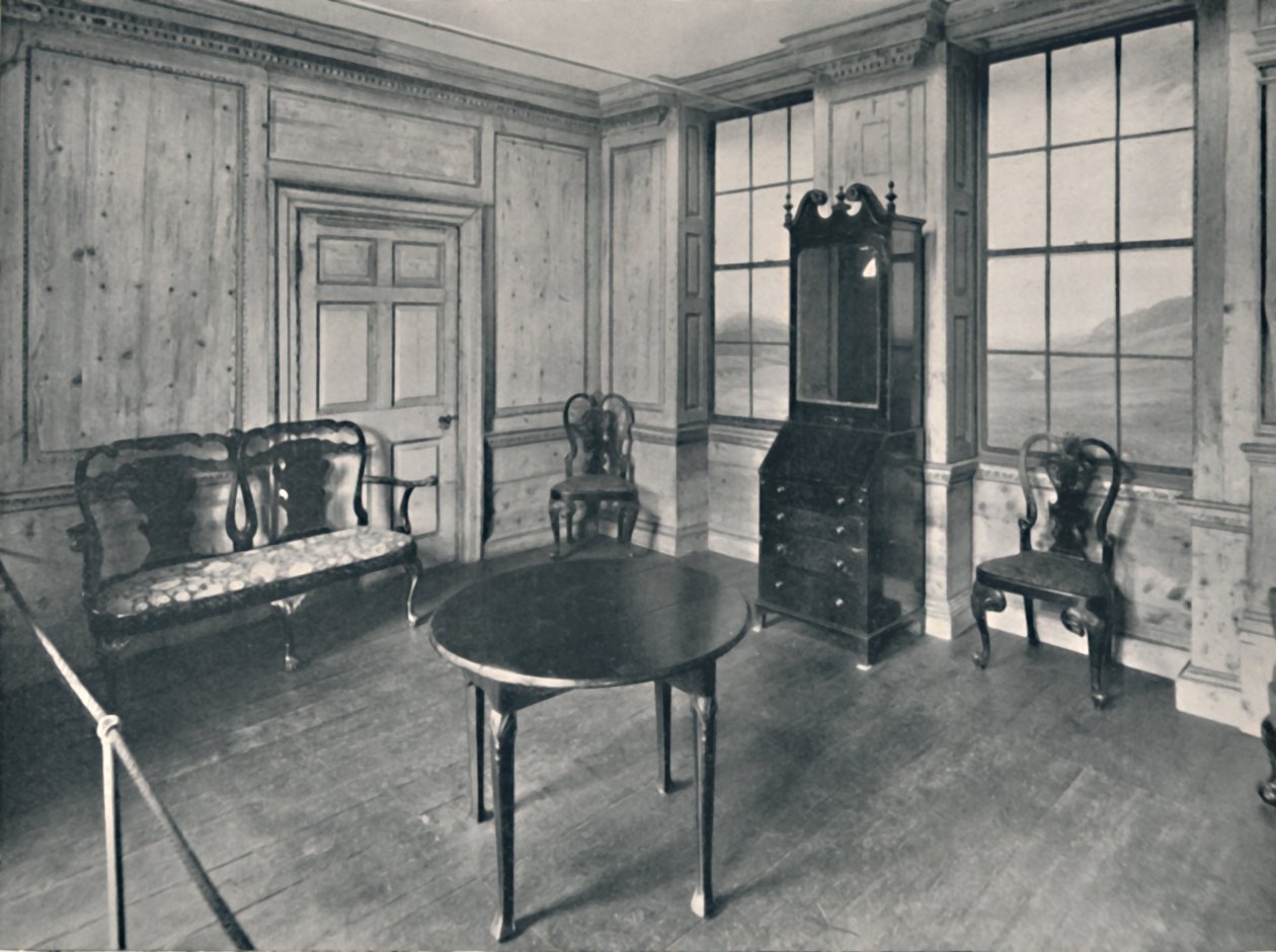 Rum med panel, daterat omkring 1740, med möbler mestadels från Queen Anne-perioden, 1927 av Unbekannt