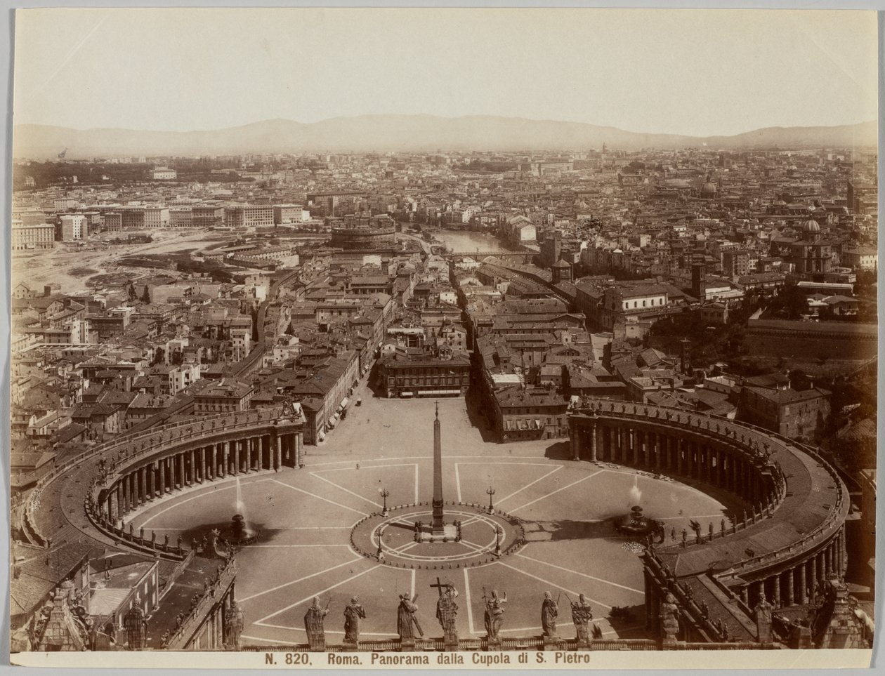 Panorama från Peterskyrkan, Rom, ca. 1860-talet. av Unbekannt