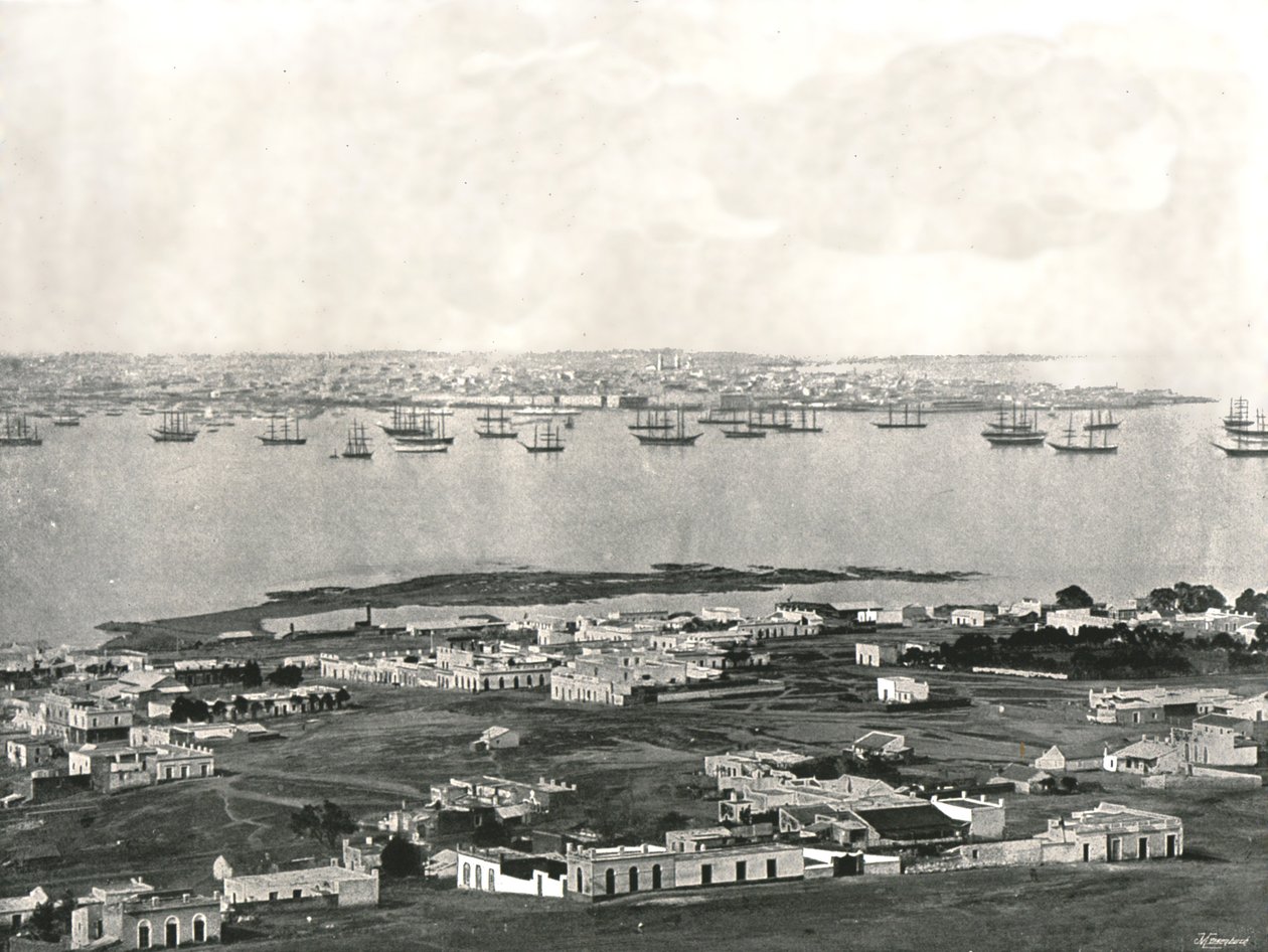 Panorama från kullen, Montevideo, Uruguay, 1895. av Unbekannt