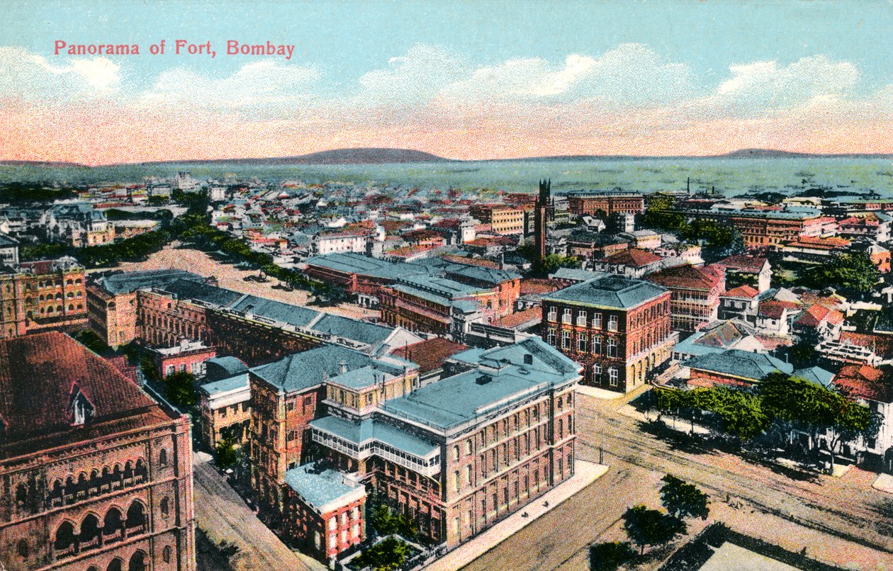 Panorama över fortet, Bombay, Indien, tidigt 1900-tal av Unbekannt