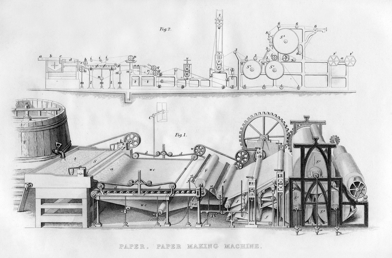 Pappersmaskin, 1866 av Unbekannt
