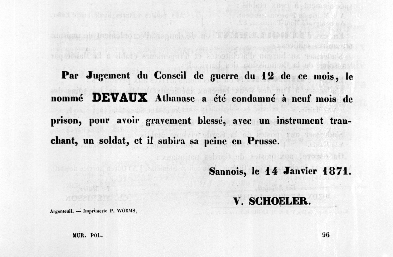 Enligt rådets dom, från franska politiska affischer från Pariskommunen, januari 1871 av Unbekannt