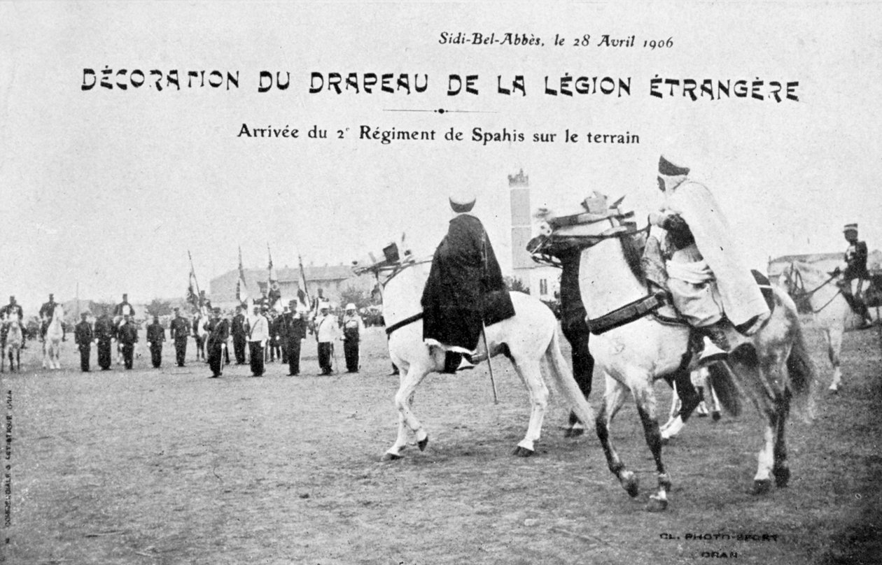 Paradering av den franska främlingslegionens flagga, Sidi Bel Abbes, Algeriet, 28 april 1906 av Unbekannt