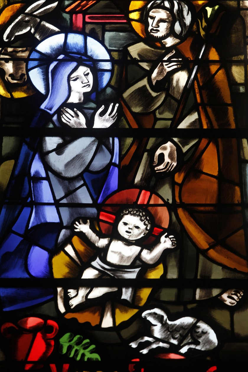 Paris, Frankrike Saint-Dominique kyrka målat glas: Julkrubba, Paris, Frankrike av Unbekannt