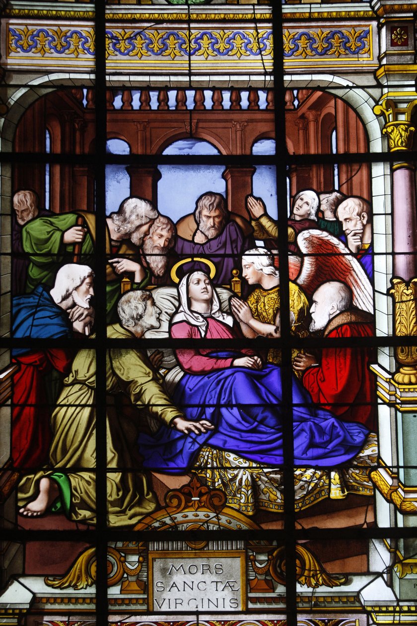 Paris, Frankrike Saint Laurent-kyrkan målat glas: Marias död, Paris, Frankrike av Unbekannt
