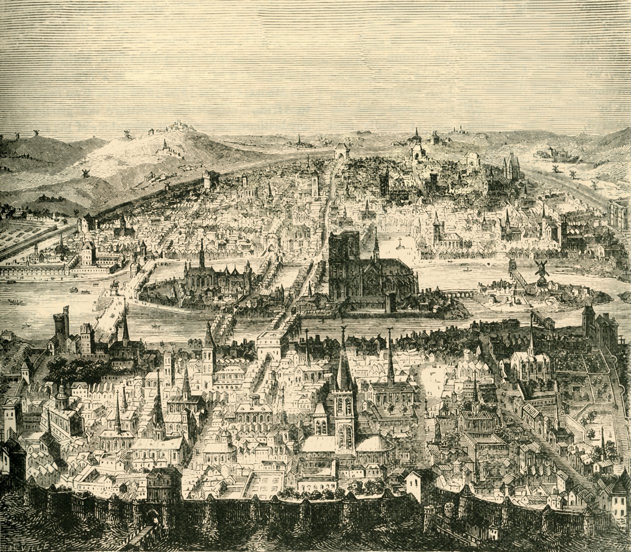 Paris under 1600-talet, 1890. av Unbekannt