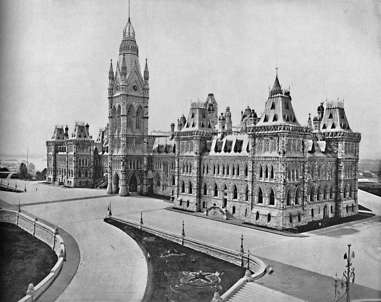Parlamentsbyggnader, Ottawa, Kanada, c1897. av Unbekannt