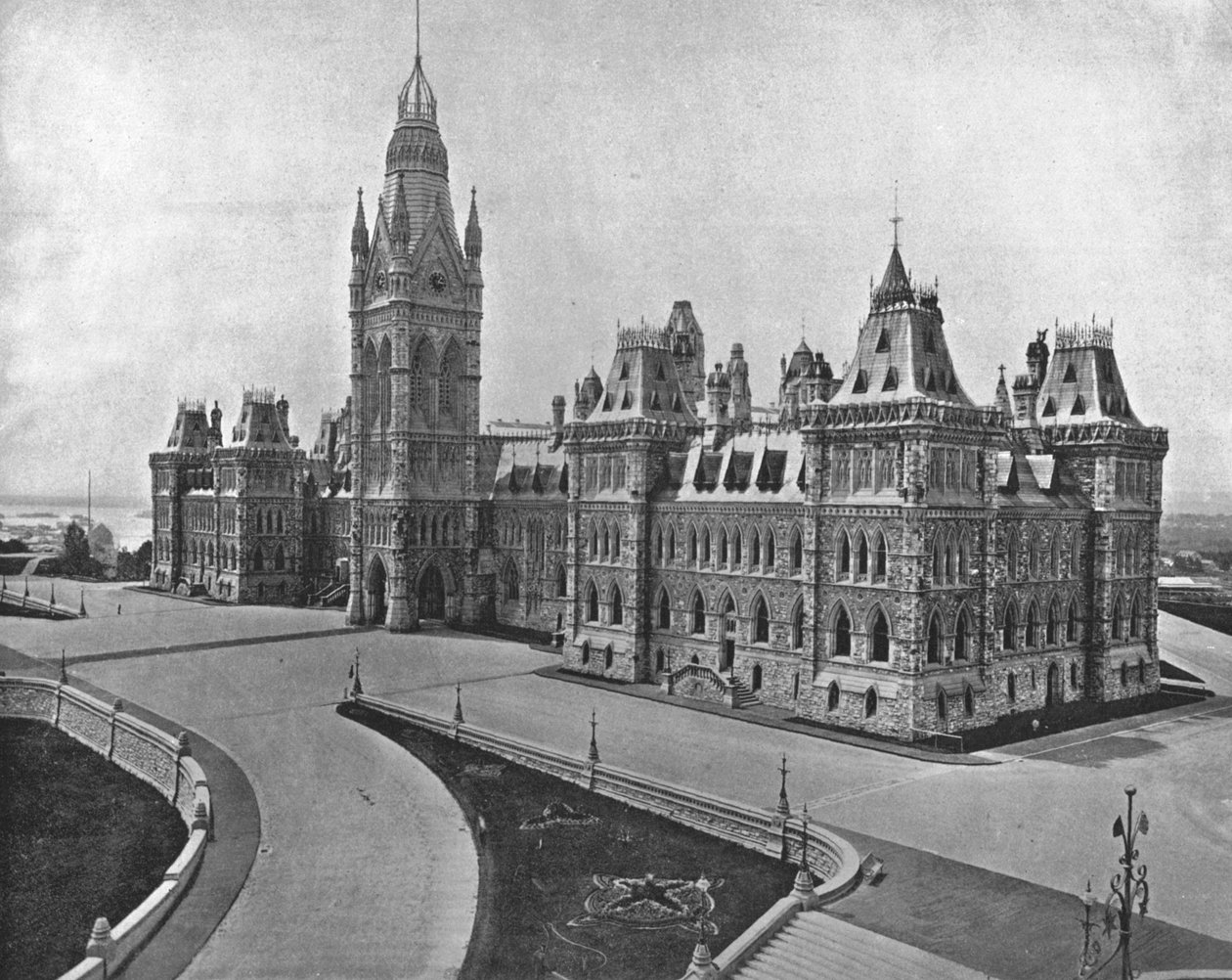 Parlamentsbyggnader, Ottawa, Kanada, c1900. av Unbekannt