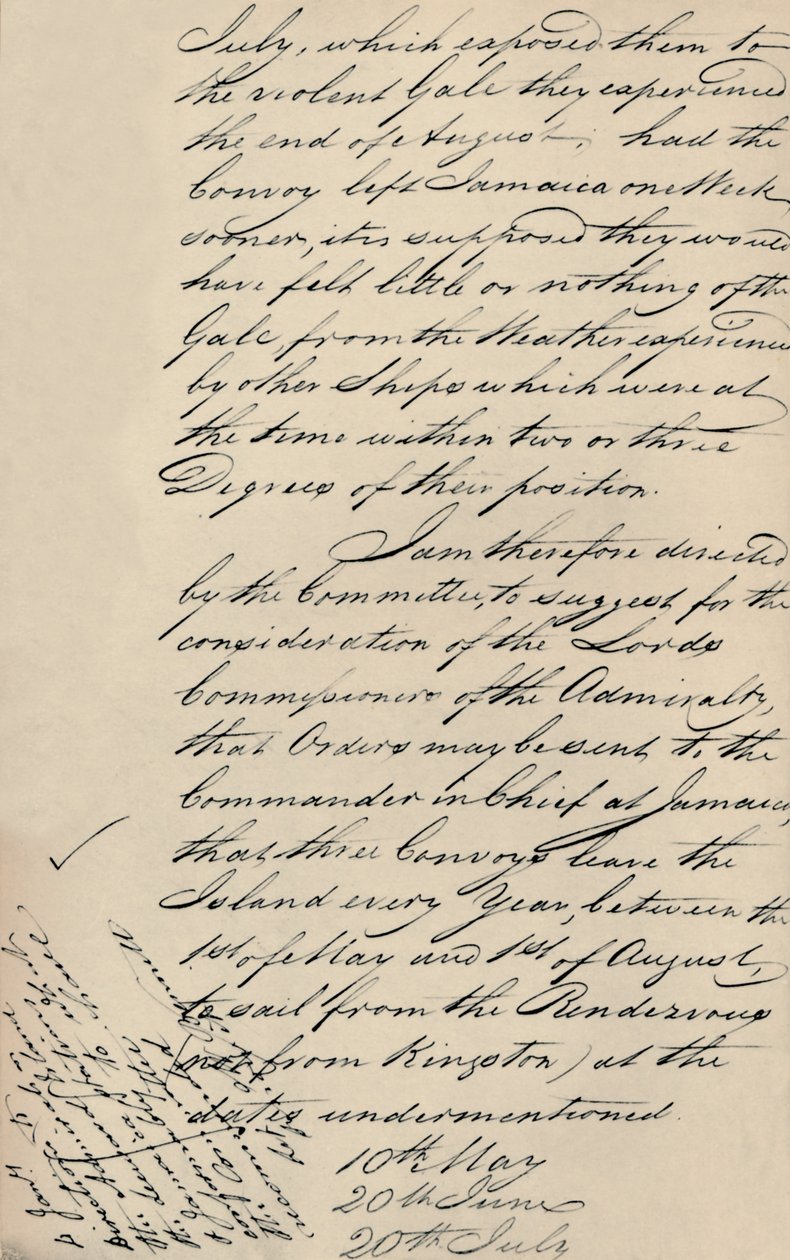 Del av brev daterat den 31 december 1806 från Lloyds till amiralitetet, 1928 av Unbekannt