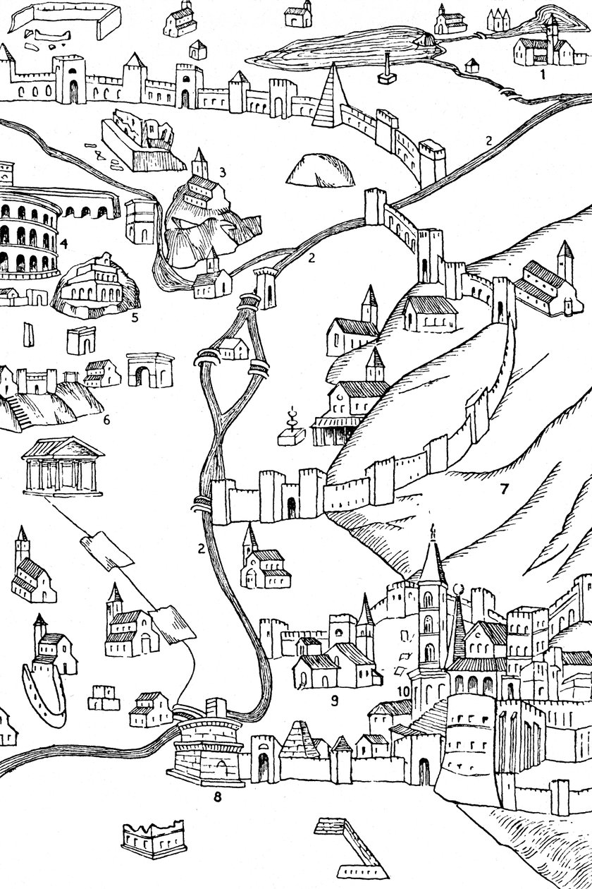 En del av Rom. Från en plan ritad ca 1475, 1935 av Unbekannt