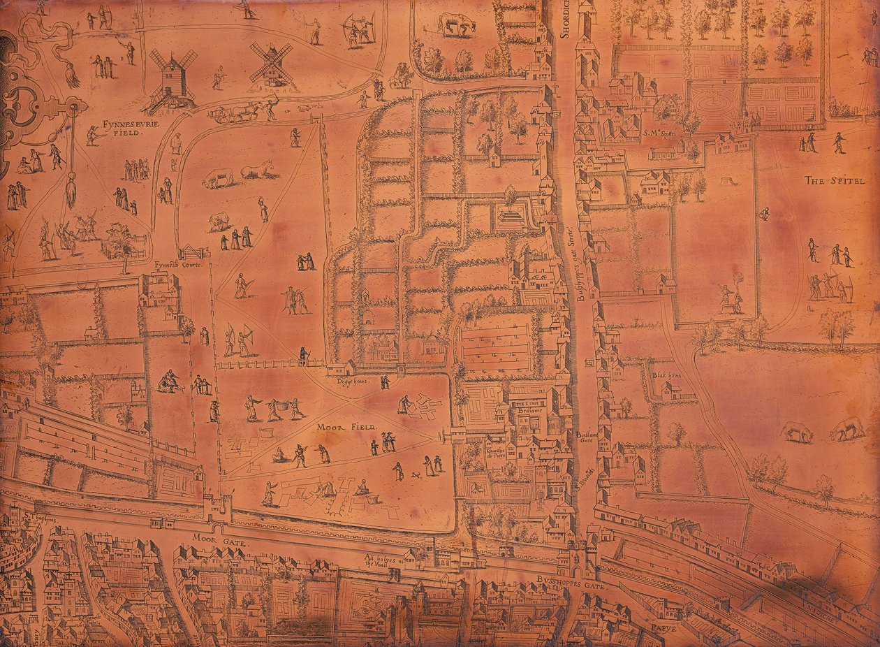 Del av en karta över London, c1553-c1559 av Unbekannt