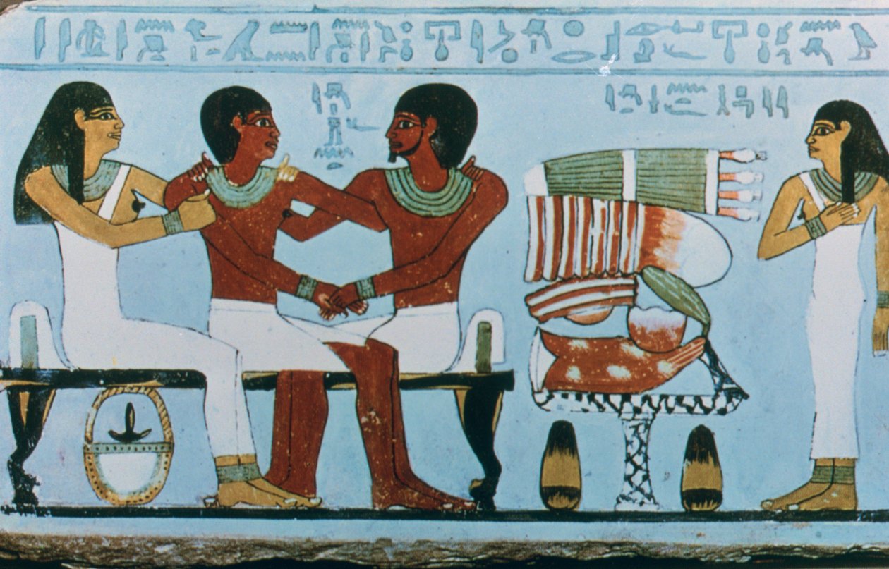 Del av målad kalkstensstela av Amenemhet, Abydos, Egypten, 11:e dynastin av Unbekannt