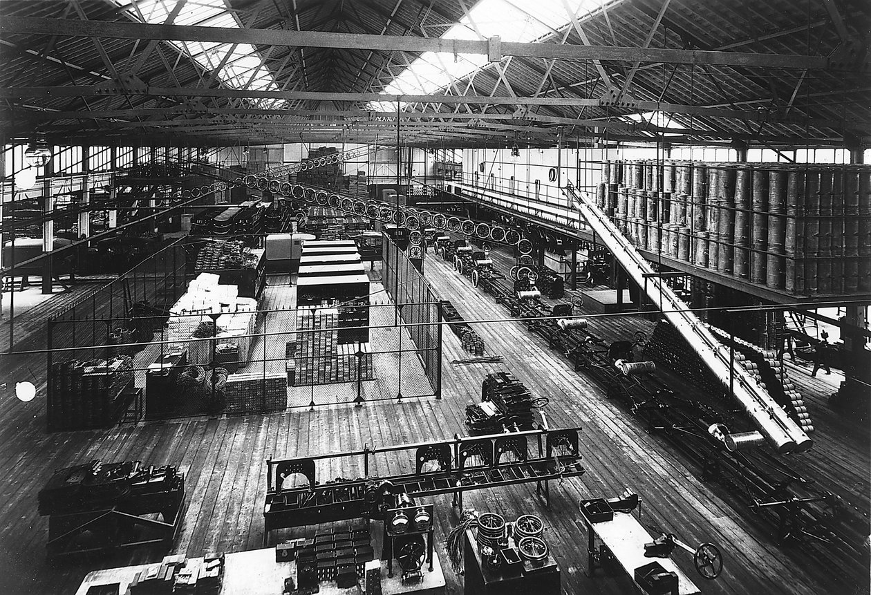 Del av produktionslinjen vid Fords Highland Park-fabrik, Detroit, Michigan, USA, c1914 av Unbekannt