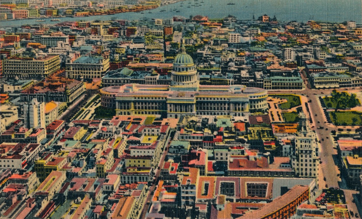 Partiell Airview av staden, Havanna, Kuba, c1910 av Unbekannt