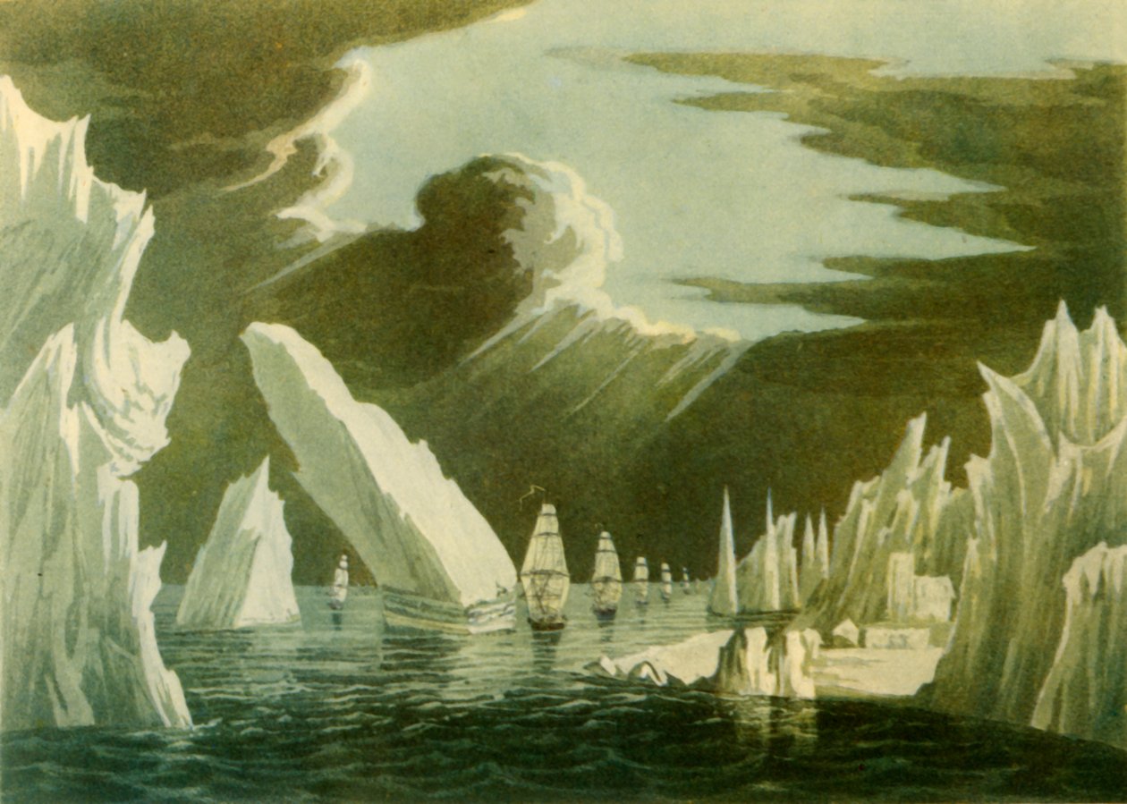 "Passage Through the Ice, juni 1818", 1946. av Unbekannt