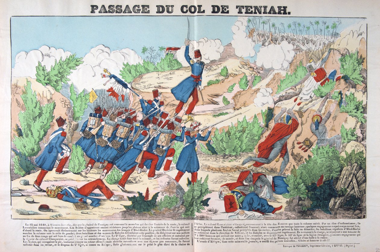 Passage du Col Teniah, erövring av Algeriet, 12 maj 1840, Frankrike 19C av Unbekannt
