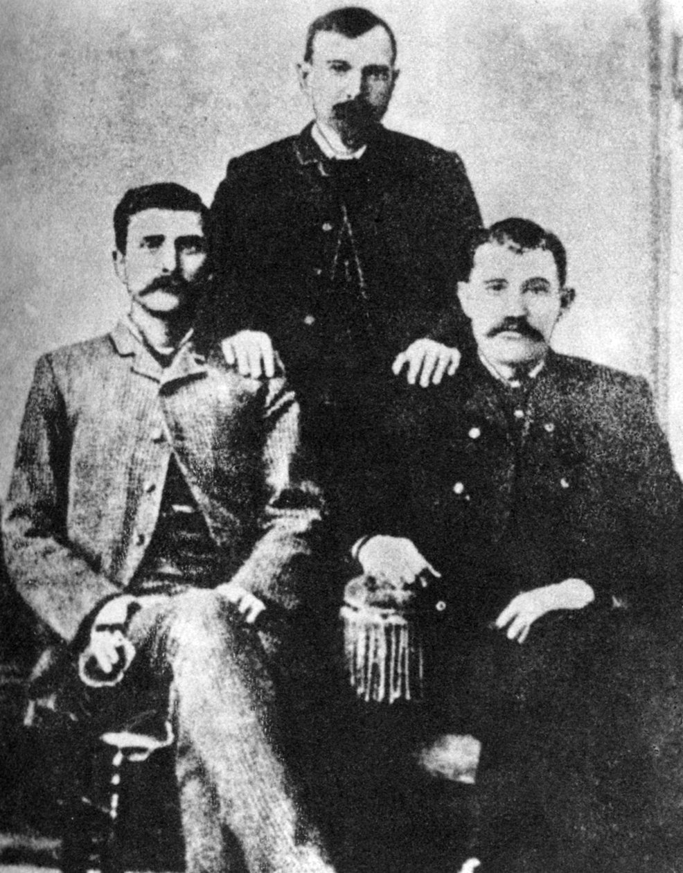 Pat Garrett, James Brent och John W Poe, sheriffer i Lincoln County, c1880-1882 1954 av Unbekannt