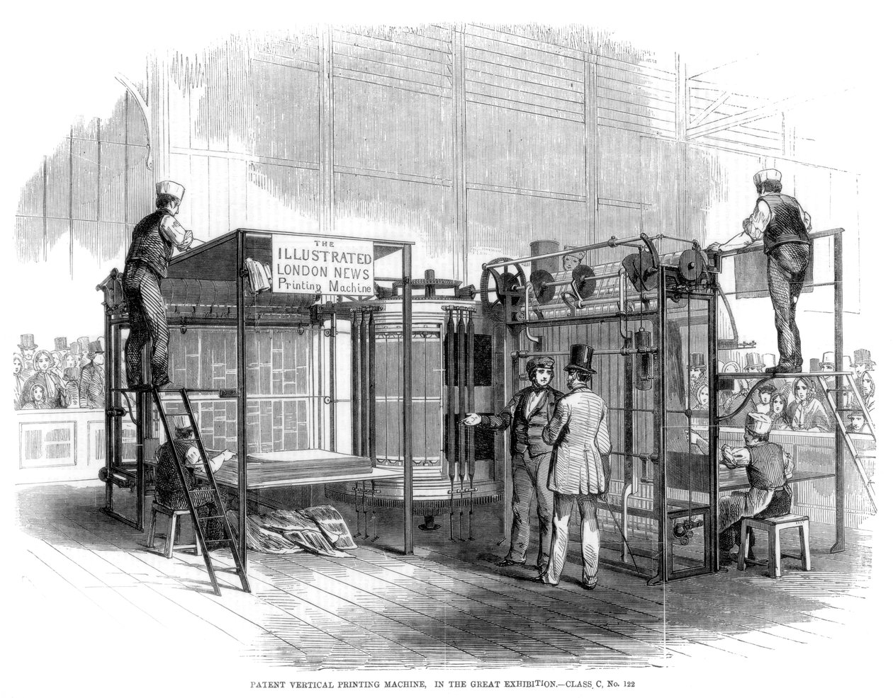 Patent vertikal tryckmaskin, Great Exhibition, London, 1851 av Unbekannt