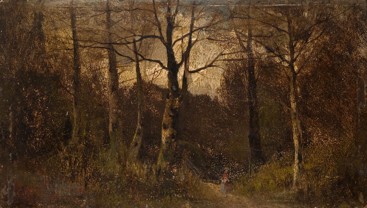 Vägen genom en skog, 1900. av Unbekannt