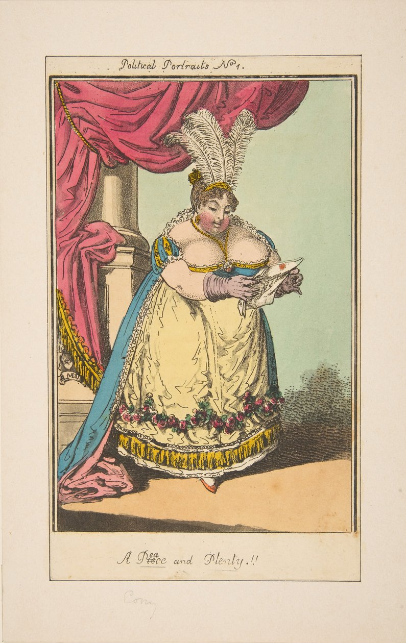 Peace Piece and Plenty Politiska porträtt nr 1, ca. 1820. av Unbekannt