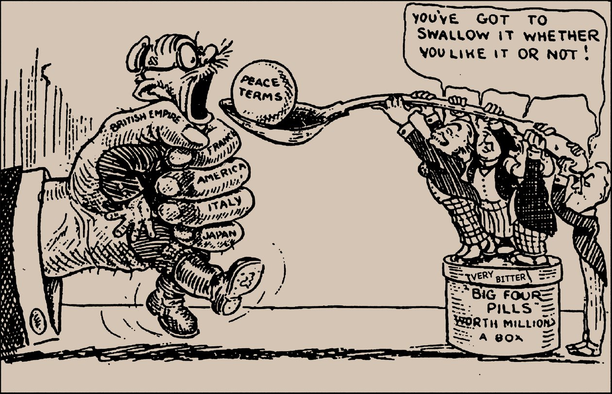 Fredsvillkor. Du måste svälja den vare sig du vill eller inte, 1919. av Unbekannt
