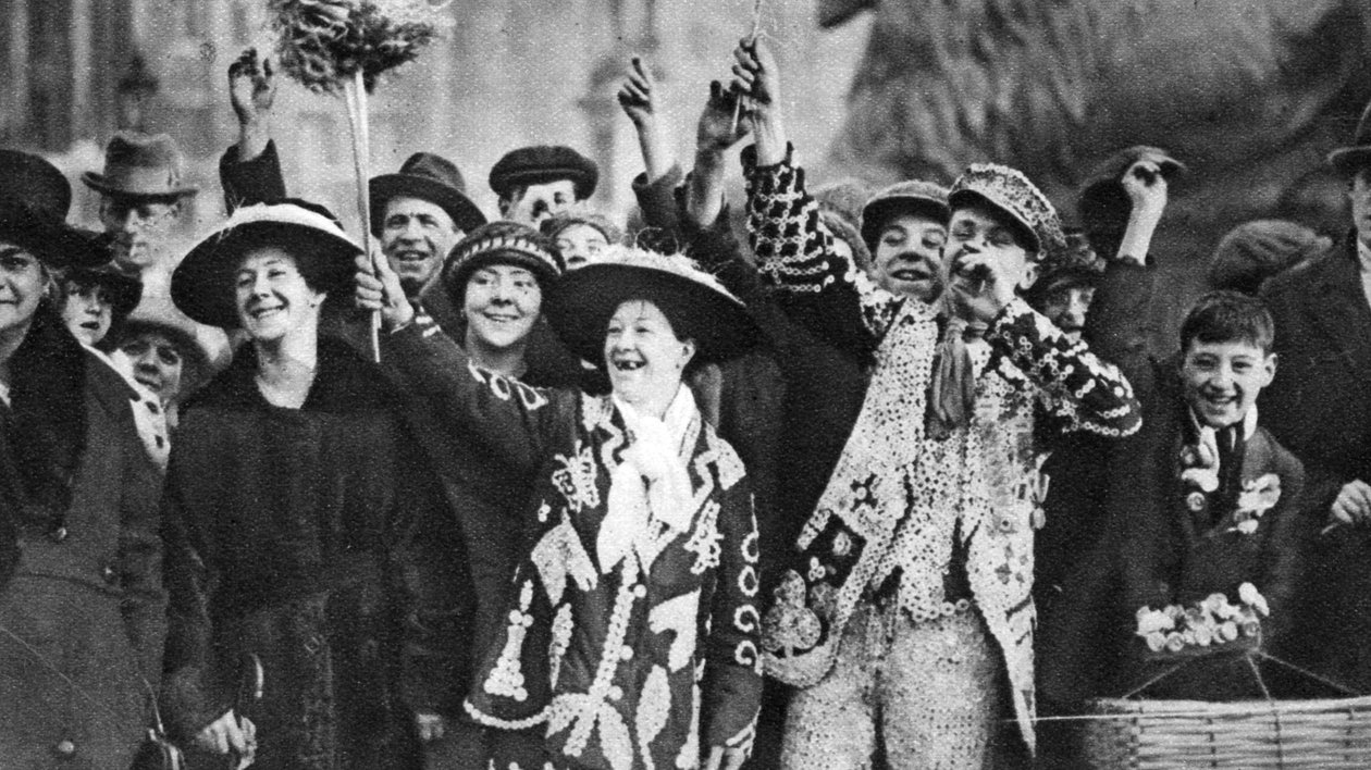 Pearly kung och drottning i högt humör, London, 1926-1927 av Unbekannt