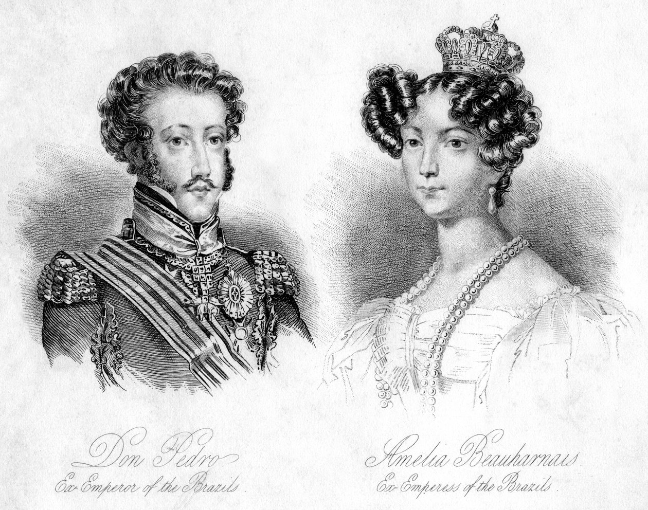 Pedro I, kejsare av Brasilien och prinsessan Amelie av Leuchtenberg av Unbekannt