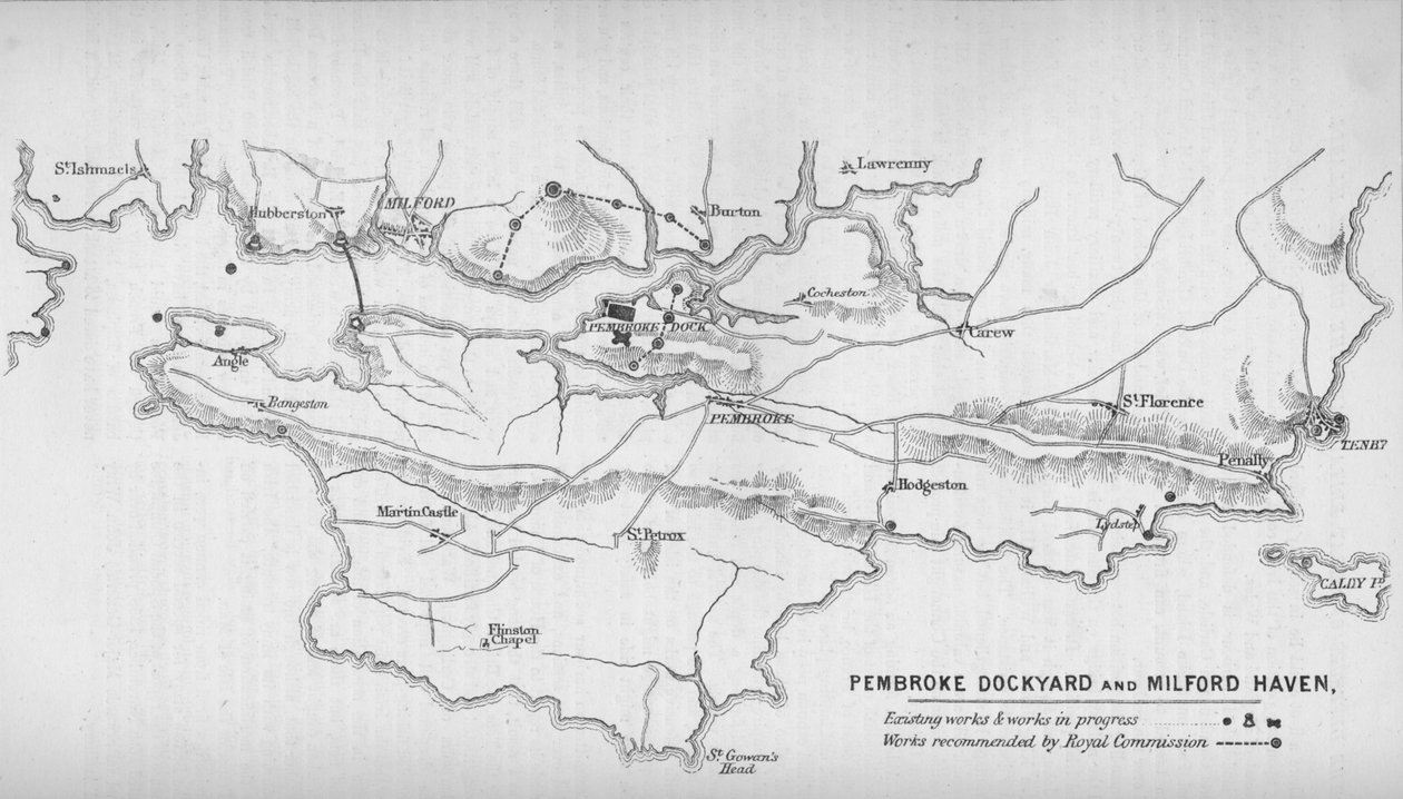 Pembroke Dockyard och Milford Haven, 1884 av Unbekannt
