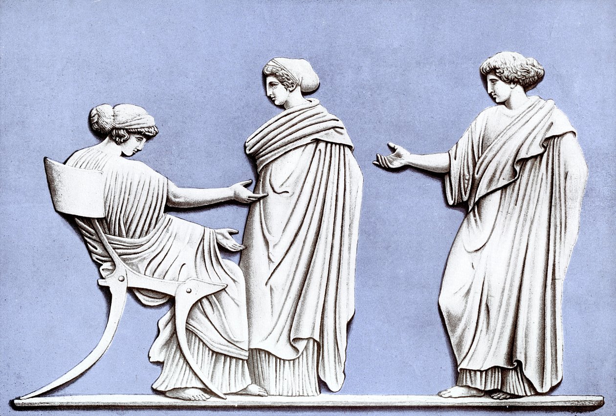 Penelope and Maidens, Wedgwood-plakett, 1700-talet, c1920 av Unbekannt