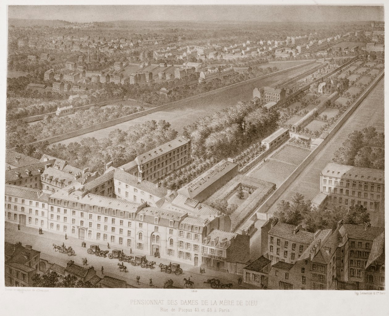 Internatskola för Guds moders damer, Paris, 1867 av Unbekannt