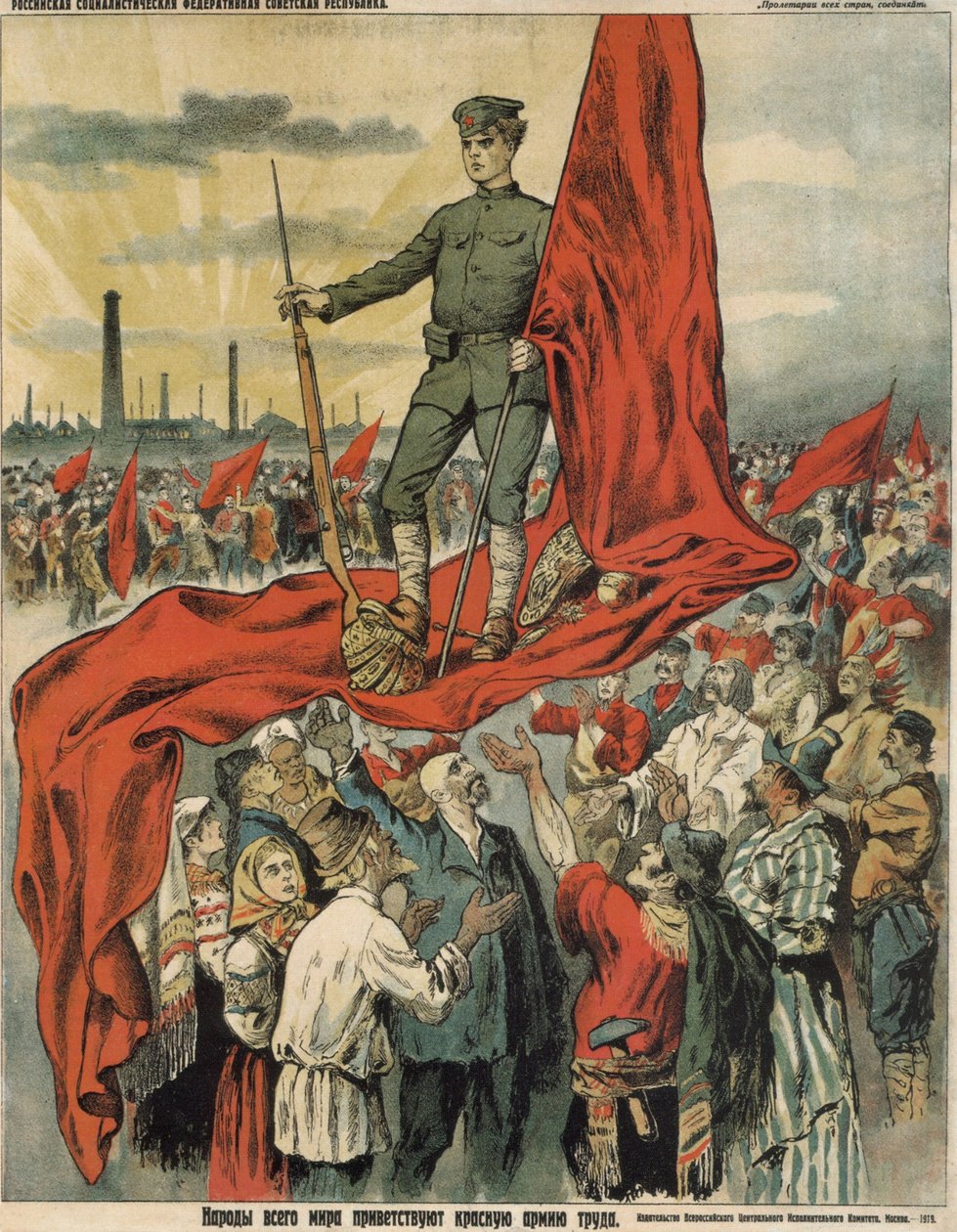 Människor i världen välkomnar arbetarnas Röda armé, 1919 av Unbekannt
