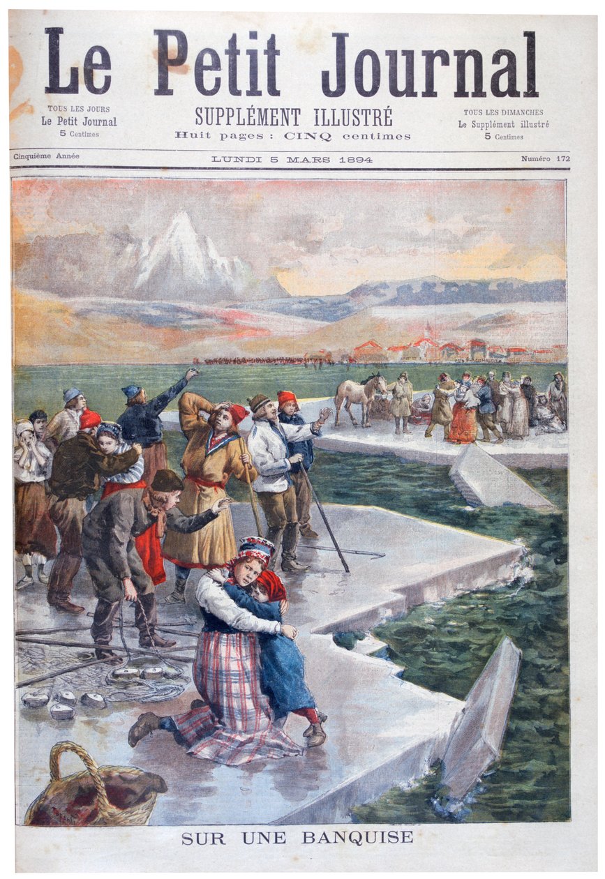Människor strandade på isflak, Finland, 1894 av Unbekannt
