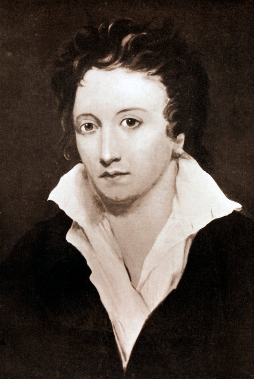 Percy Bysshe Shelley, engelsk romantisk poet, 1800-talet av Unbekannt